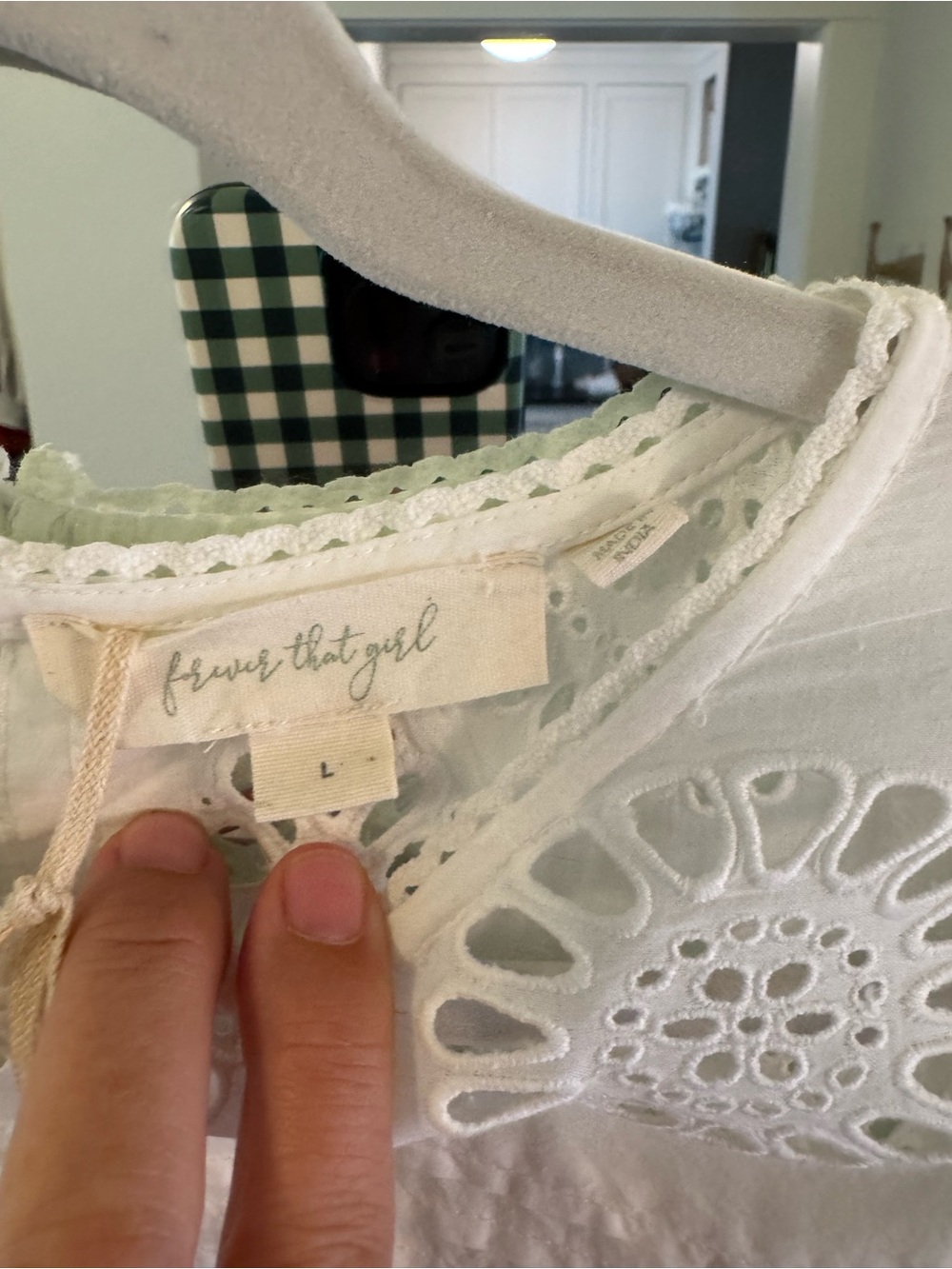 Anthropologie White Eyelet Peplum Top - Picture 3 of 6